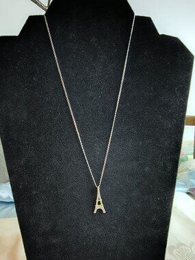 Sterling Silver 925 and Diamonds Eifel Tower Necklace